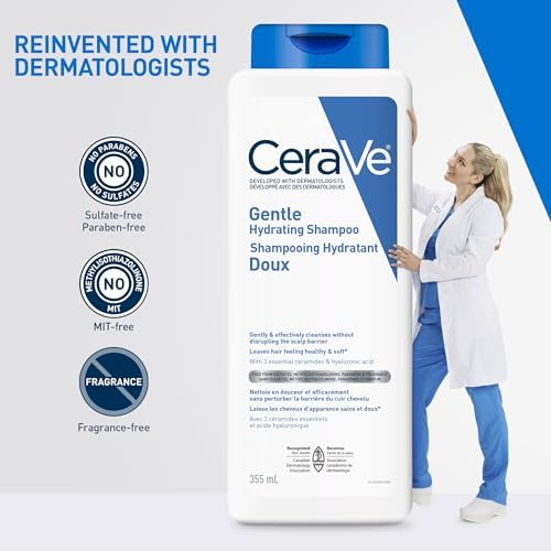 CeraVe Gentle Hydrating Shampoo for Men & Women, Gently Cleanses Hair & Scalp Without Stripping Away Moisture, Leaves Hair Feeling Healthy & Soft. Suitable for All Hair Types. 355mL — view 5