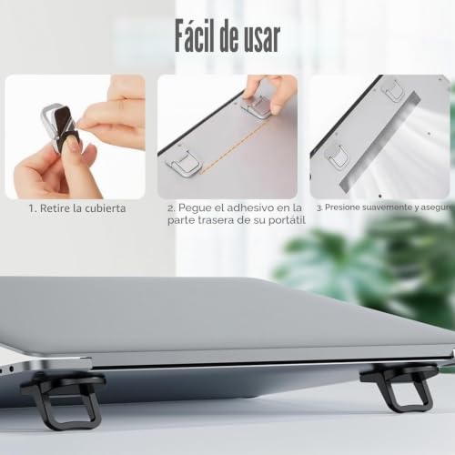 Miniatura 3 de 4 Piezas Mini Soportes Para Portátil,Elevadores De Teclado Portátil, Soport Autoadhesivos Para Portátil,Elevador Invisible Para Teclado De Computadora Para Escritorio