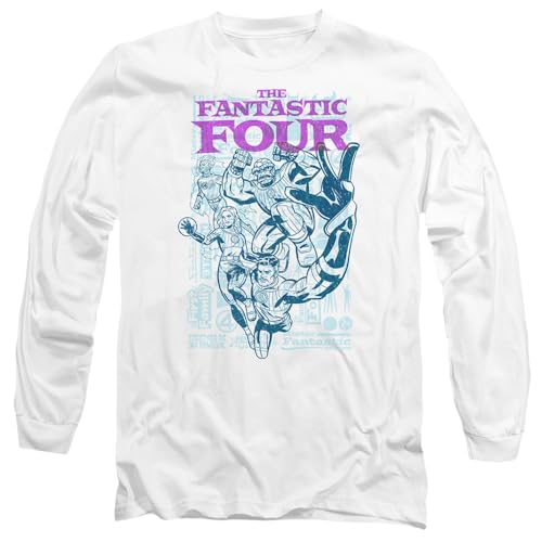 T-shirt Marvel Fantastic Four blanc manches longues pour homme et femme
