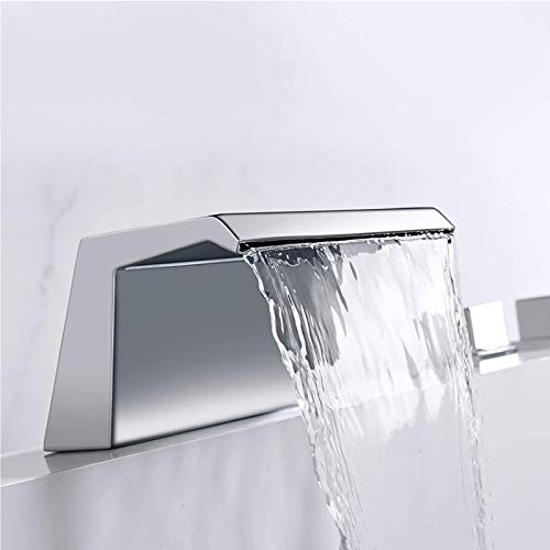 Robinet de cascade 5 trous avec douche à main chrome pour baignoire - 3