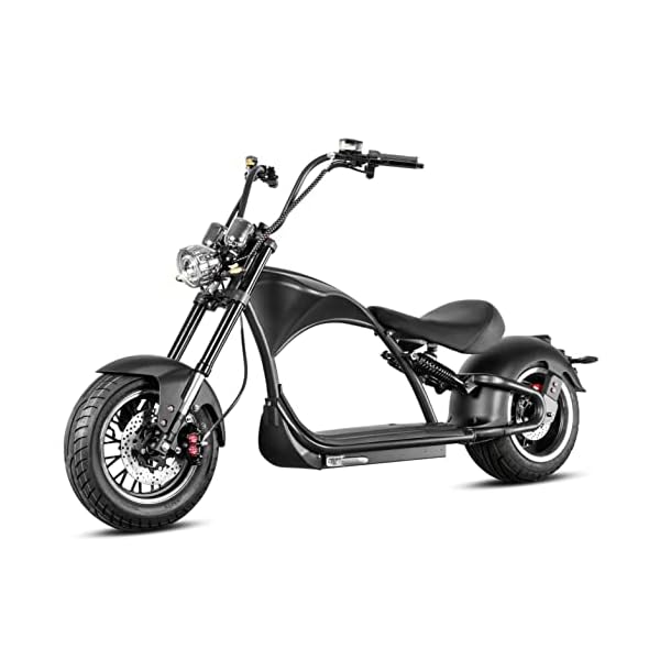 Elektroroller mit Straßenzulassung Chopper X9, Elektro-Chopper, E-Roller 45 km/h, 3000 Watt, 20 Ah, 50 km Reichweiter, Roller, Schwarz