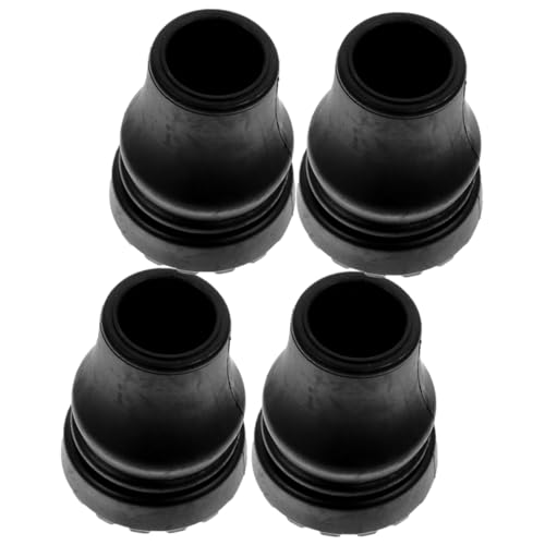 TOVINANNA 4pcs Crutch Pads Cane Tips Replacement Hiking Pole Tips Cane Foot Covers Hiking Stick Accessories Hiking Cane Tips Walking Stick Ends Cane Anti-Skid Tips Crutch Tips Black PVC