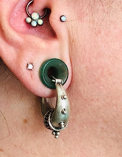 Ear Gauges SoScene Center Hole Jade Organic Stone Ear Plugs Sold in Pairs3