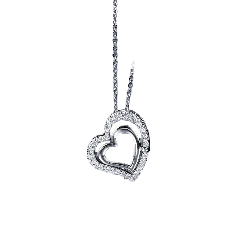 Clarté moissanite en collier cœur et argent 925, le cadeau idéal