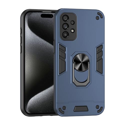 Compatible with Samsung Galaxy A53 5G Phone Case Series Rugged, Shockproof Protective Cover with Built-in Metal Ring Stand, Compatible with Magnetic Car Mount- Blue