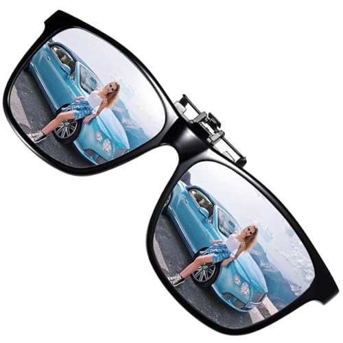 Polarized Clip-on Sunglasses Anti-Glare UV Protection Driving Sun Glasses Over Prescription Glasses