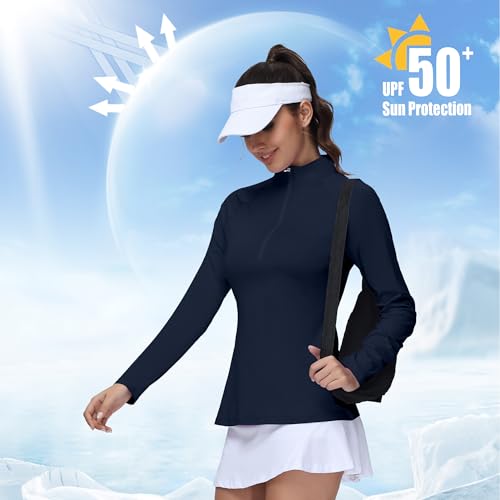 Image of GGOV Golf Shirts for Woman UPF 50+ Sun Protection Quick Dry Lightweight Long Sleeve Polo Shirts for Woman Rash Guard