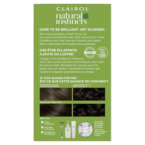 Clairol KKYUS-JUN03PPO3036 Natural Instincts Demi-Permanent Hair Dye, 4 Dark Brown Hair Color thumb #1
