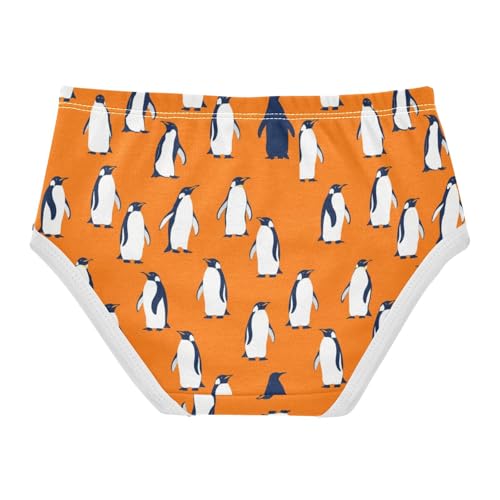 Cartoon Penguins Orange Panties Little Girl Girls Underwear Toddler Cotton Animal Briefs Girls Undies 2t2