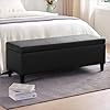 HUIMO Faux Leather Storage Ottoman Bench 503 Inch Extra Long PU Upholstered Bedroom Bench with Large Storage Space for The Living Room Entryway Bedroom Hold Up to 300lbs Black