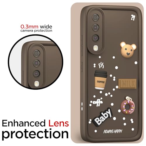 Image of Pikkme Back Cover for Samsung Galaxy A50 / A50s / A30s | Cute Fun Cartoon 3D Bear Silicone Full Body Protection Bumper Cover (Brown)