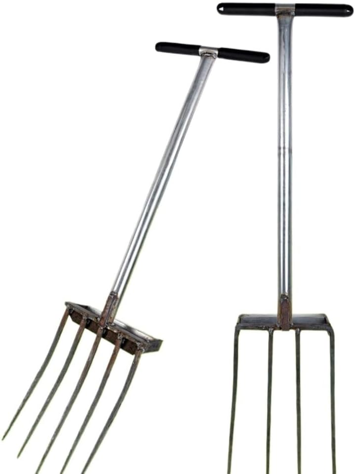 Agricultural Loose Soil Fork Fourtooth Manganese Steel Farming Tools loosening and clearing Manual Garden Soil Turning Artifact