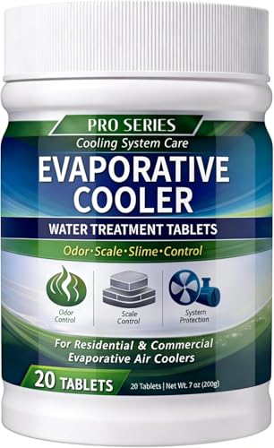 TONBEEN Swamp Cooler Water Stain Cleaning Tablets for Evaporative Coolers | Odor Control Scale Prevention & System Maintenance | swamp cooler tablets 20pcs