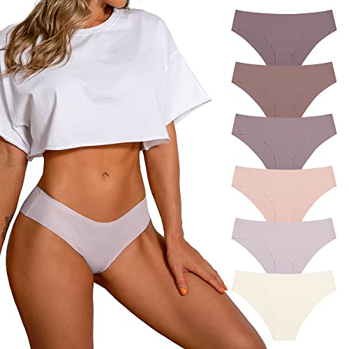Image of SHARICCA Women Seamless Cheeky Bikini No Show Panties Ladies Invisible Breathable Briefs Soft Stretch Underwear Multi Pack