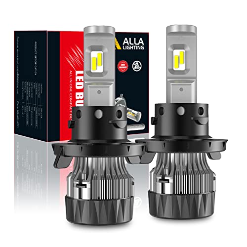 Alla Lighting 2pcs Super Bright LED Light Bulbs replacement Compatible with 2009~2014 F150/2011~16 F250 F350 F450 F550/2011~17 F-250 F-350 F-450 F-550 Super Duty (H13 Hi/Lo Beam , White)