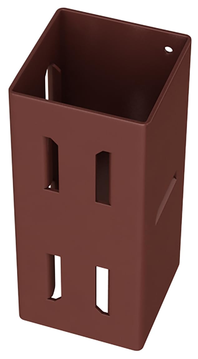 Bpc Fixings Brown Post Extender In - Powder Coated Steel - 100 X 100Mm - Single Piece Welded Box Section - For Installing Decorative Panels & Trellis - Home Outdoor Garden Diy