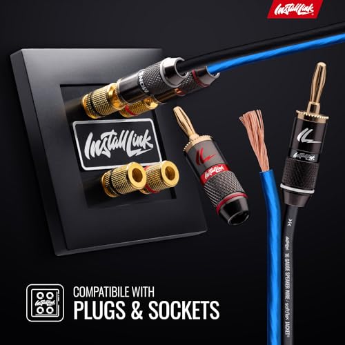 16 AWG Gauge Speaker Wire Cable Stereo, Car or Home Theater, CCA (100 Feet) by Install Link