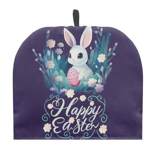 Rnyleeg Happy Easter Tea Cosy One Size Rabbit Pattern Tea Cosy Keep Warm Tea Pot Dust Cover Cotton Extra Thick Wadding Tea Pot Cover, Blue