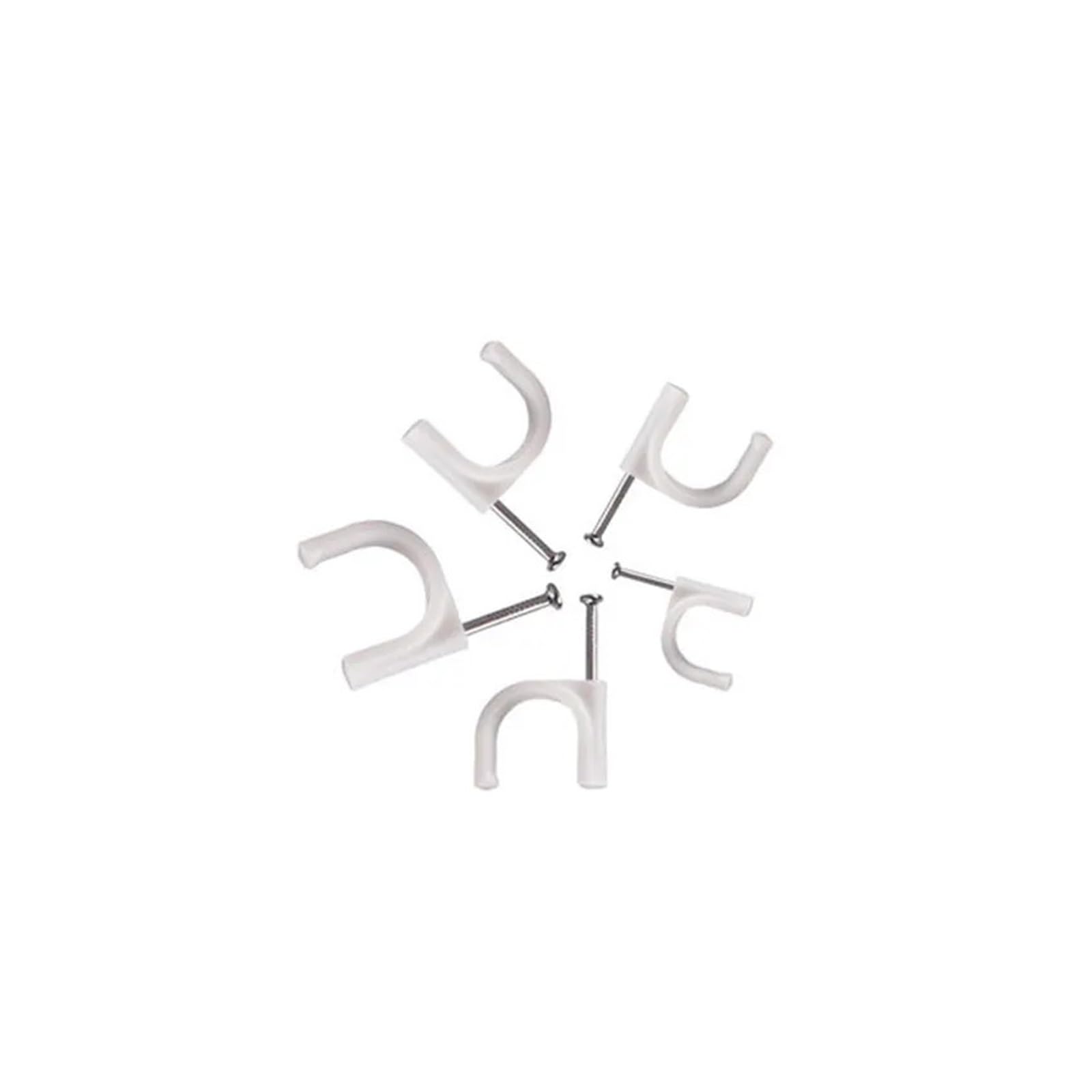 Clips for cables Clavo de acero for redondos Blanco 4-12 mm 100 piezas Cableado interior fijo(9MM)