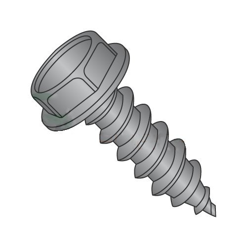 #10 x 1/2" Type AB Self-Tapping Screws/Unslotted/Hex Washer Head/Steel/Black Zinc (Carton: 7,000 pcs)