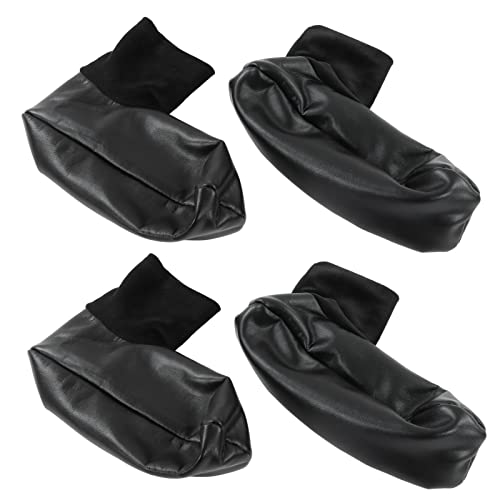 ZJchao leather socks, Sunnah Khuff Socks Plush Lining Anti Skid Warm Comfortable Thermal Khuffain Socks 36-41 EU Shoe Size (Black elastic mouth)