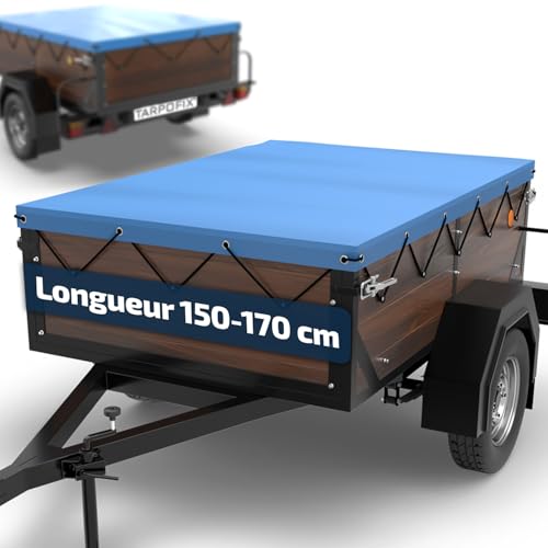 Tarpofix® Bâche Protection Plate 150 x 105 x 7,5 cm avec Corde de bâche - Bâche de remorque renforcée en PVC - Bache pour remorque Divers modèles de remorques de Voitures par ex. pour Erde 153