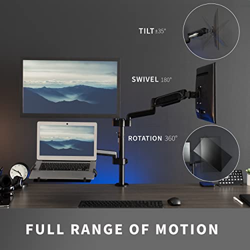Brazo para monitor VIVO fabricado en acero reforzado con sistema de montaje doble VESA 6