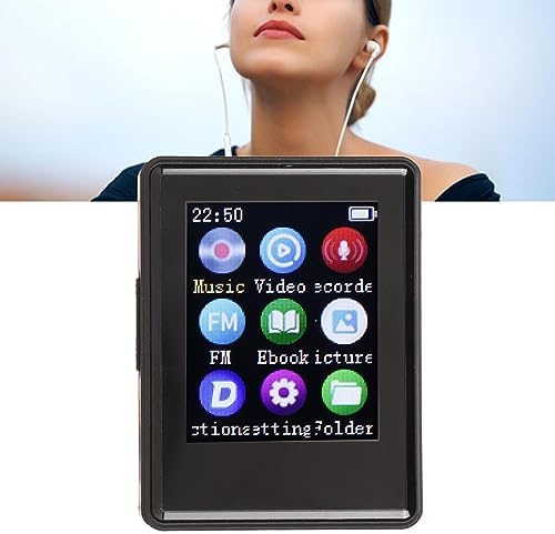 Miniatura 5 de Reproductor MP3 MP4, reproductor con decodificación de sonido Bluetooth 5.0, altavoz HD integrado, grabadora de voz de 1.7 pulgadas, para