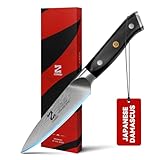 Picture of Zennish Paring Knife, 3.5 Inch Small Kitchen Knife, Japanese AUS-10 Steel Core & 67 Layers of Damascus Cladding, Full Tang G10 Handle with Premium Gift Box
