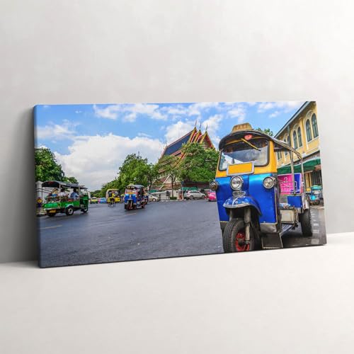 Tableau photo sur toile pour raviver un mur vide avec le tuk tuk coloré de Bangkok