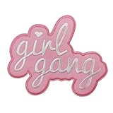 Pro Choice Stickers, Girl Gang Girl Power Embroidered Iron On Patch Pink Applique Feminism Feminist Movement