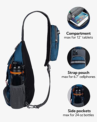 WATERFLY Pakowalny, mały plecak crossbody, torba na ramię, torba na klatkę piersiową, plecak na piesze wędrówki, podróże