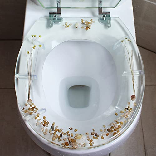Modern Transparent Resin Toilet Seat,U/V shell toilet cover bathroom decoration,Decorative novelty design toilet lid with hinges