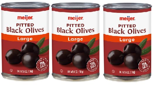 Large Black Pitted Olives (3 Cans, 6 oz. each)