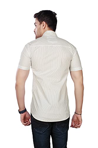 Image of BRUCEWANE Men's 100% Cotton Half Sleeve Shirt