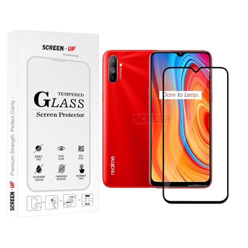 Image of ScreenUp Tempered Glass For Realme C3i - Ultra Clear, 9H Scratch Resistant, Full Coverage, Easy Install Screen Protector