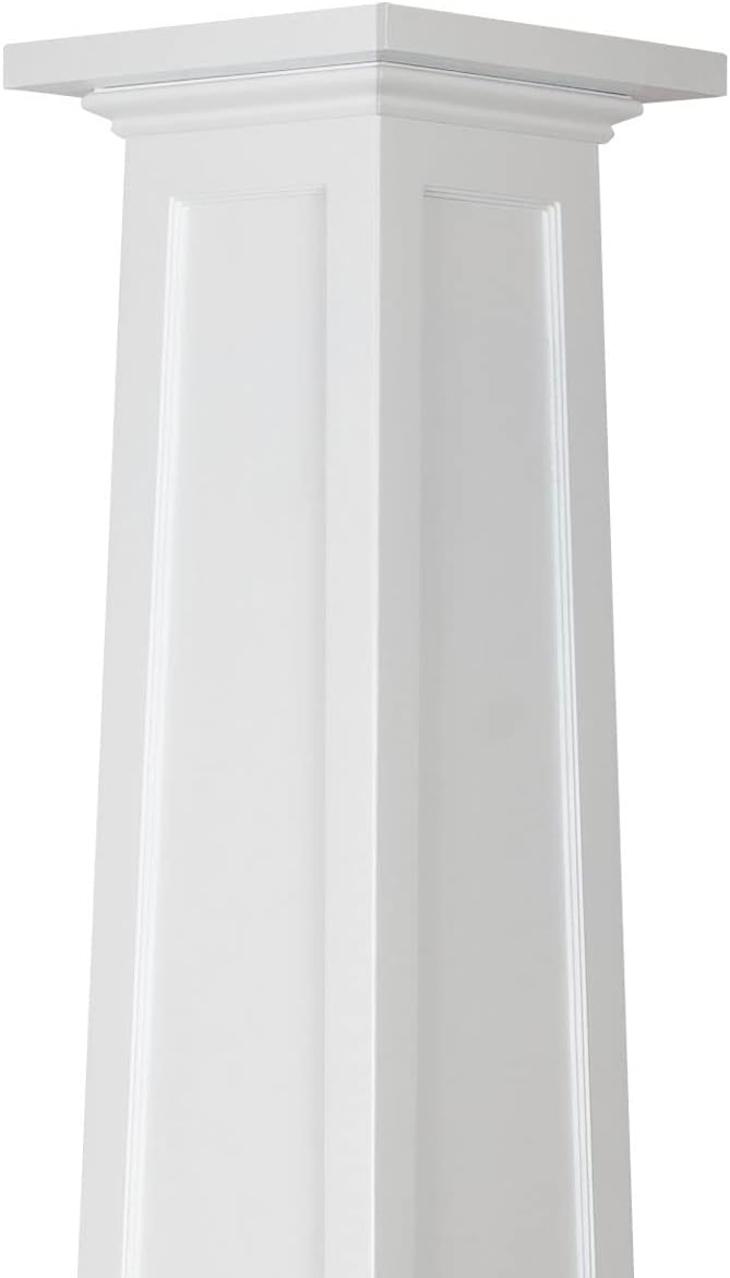 Ekena Millwork 10"W x 4'H Craftsman Classic Square Tapered Recessed Panel Column w/ Standard Capital & Base