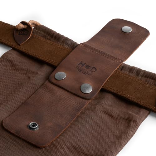 Image of Hide & Drink, Foraging Pouch (Collapsible) for Hiking, Treasures & Seashells Bag, Easy Looping Around Belts, Grocery Storage, Waxed Canvas, Handmade