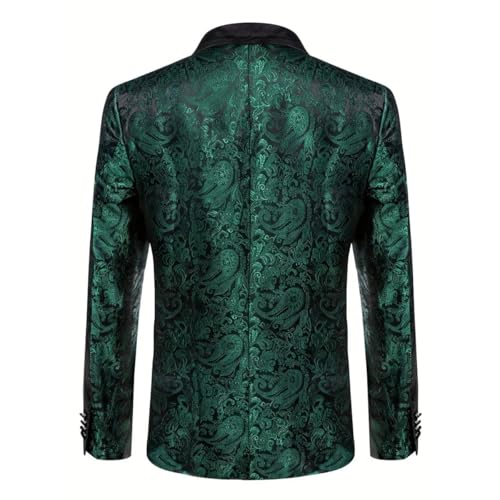 Mens Floral Paisley Tuxedo Suit Jacket Slim Fit 1 Button Blazer Wedding Party Dinner Formal Dress Jacket2