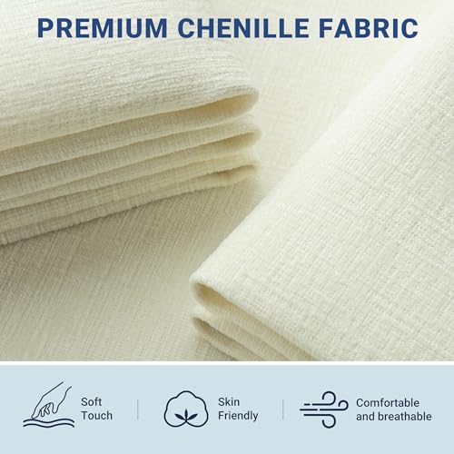 Image of Allewie Full Size Lift Up Storage Bed, Chenille Fabric Upholstered, Modern Wingback Headboard, Hydraulic Support, No Box Spring Needed, Cream White