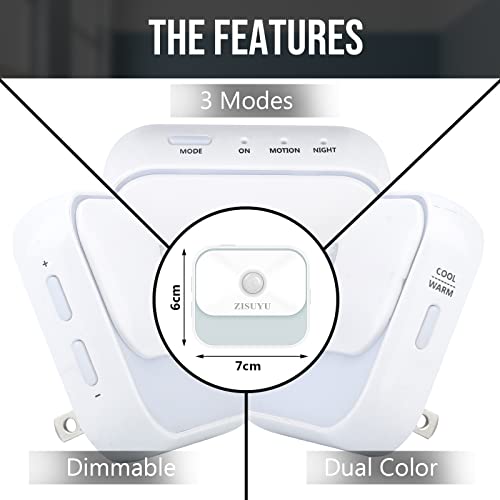 Image of ZISUYU Motion Sensor Light Indoor,Motion Sensor Night Light,Battery Operated Night Light for Stairs Toilet Closet Bathroom Bedroom Hallway(3 Pack)