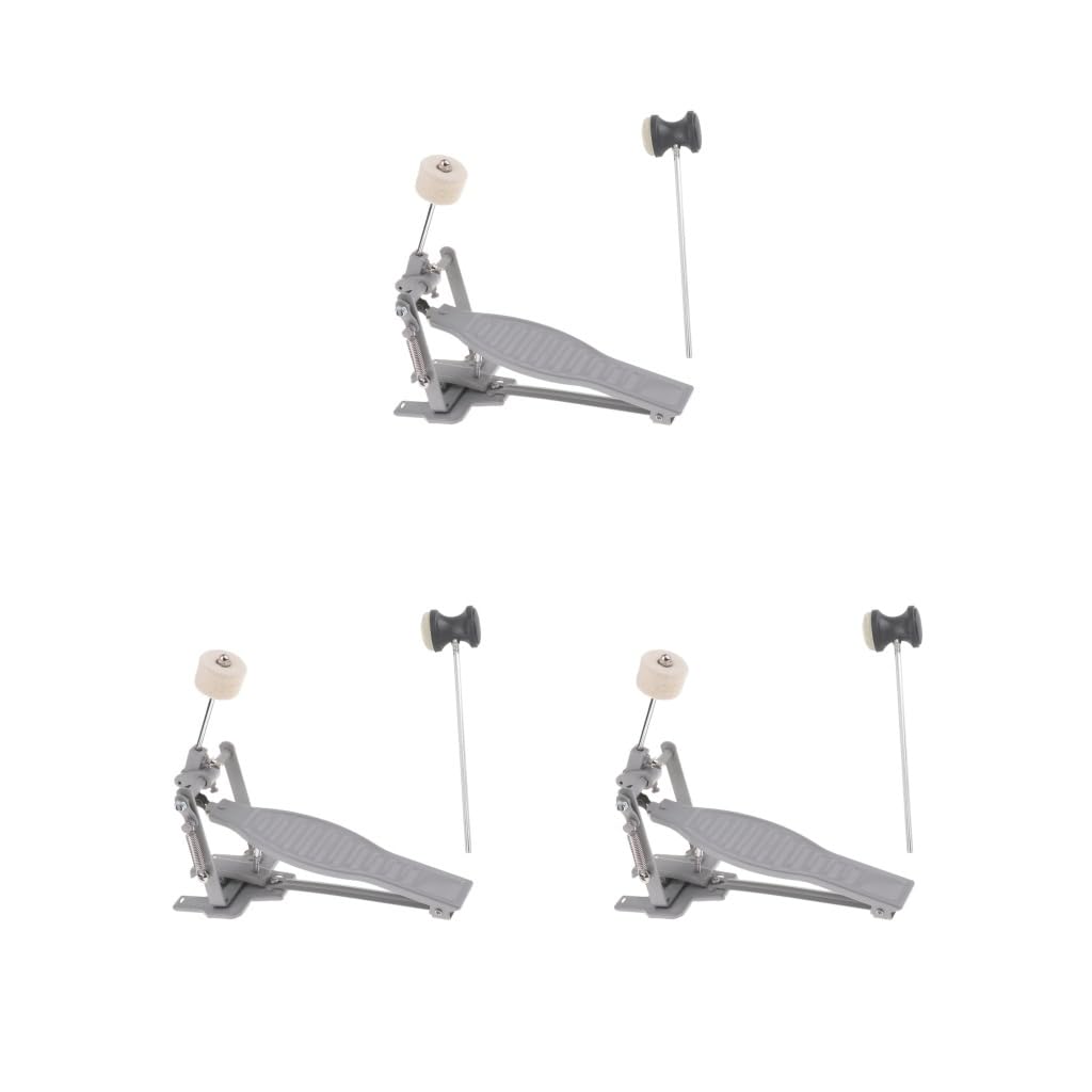 Set di 3 pedali a catena singola per grancassa, per batteria Jazz Performance, colore argento, 26 x 15 x 10 cm