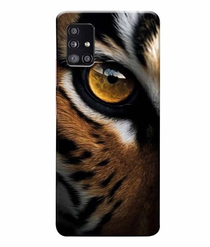 Image of Printed Hard Back Case Cover & Compatible for Samsung Galaxy A51 5G | Tiger Faces Art (Multicolor) - D1205