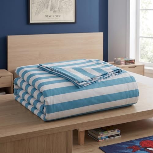 Image of Spider Man 7D Printed Bedsheet for Double Bed | Glace Cotton 7D Digital Print | 90x100 Inch (228x254 cm) | 1 Bedsheet + 2 Pillow Covers | Soft, Breathable & Vibrant Colour Bedding Set