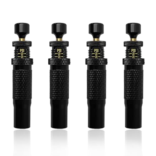 Image of Bittwee Adjustable Auto-Stop Tire Deflator Valve Kit, 4PCS 10-30 PSI Offroad Air Down Tyre Tool with Storage Pouch & Valve Cap, Car Wheel Deflation Accessories, Universal Fit