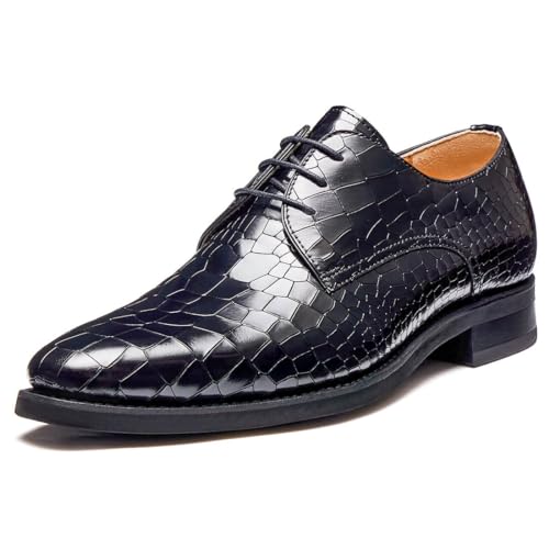Image of Men's Dress Shoes Genuine Leather Oxfords Luxury Formal Business Suit Shoes with Blake Rapid Stitch