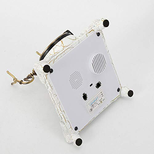 Teléfono estilo vintage retro blanco con disco giratorio miniatura 5