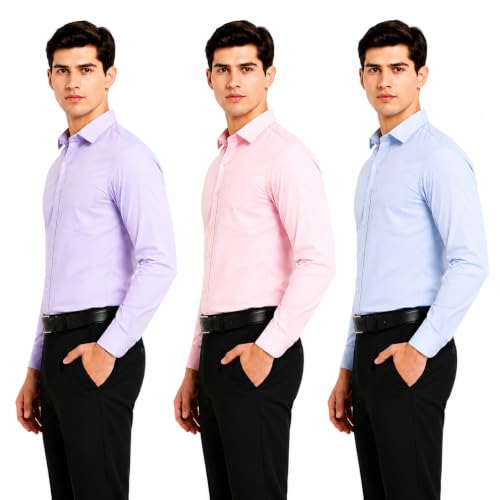 Image of Men's Solid Formal Shirt | Premium Cotton Rich Full Sleeves Shirt | Comfort Fit Office Wear Shirt with Single Chest Pocket | Stylish Casual & Formal Shirt for Men