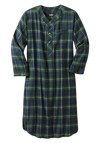 KingSize Men's Big & Tall Plaid Flannel Nightshirt