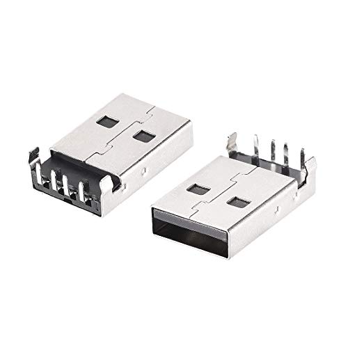 30 pcs conector USB 2.0 tipo A macho 90° miniatura 1